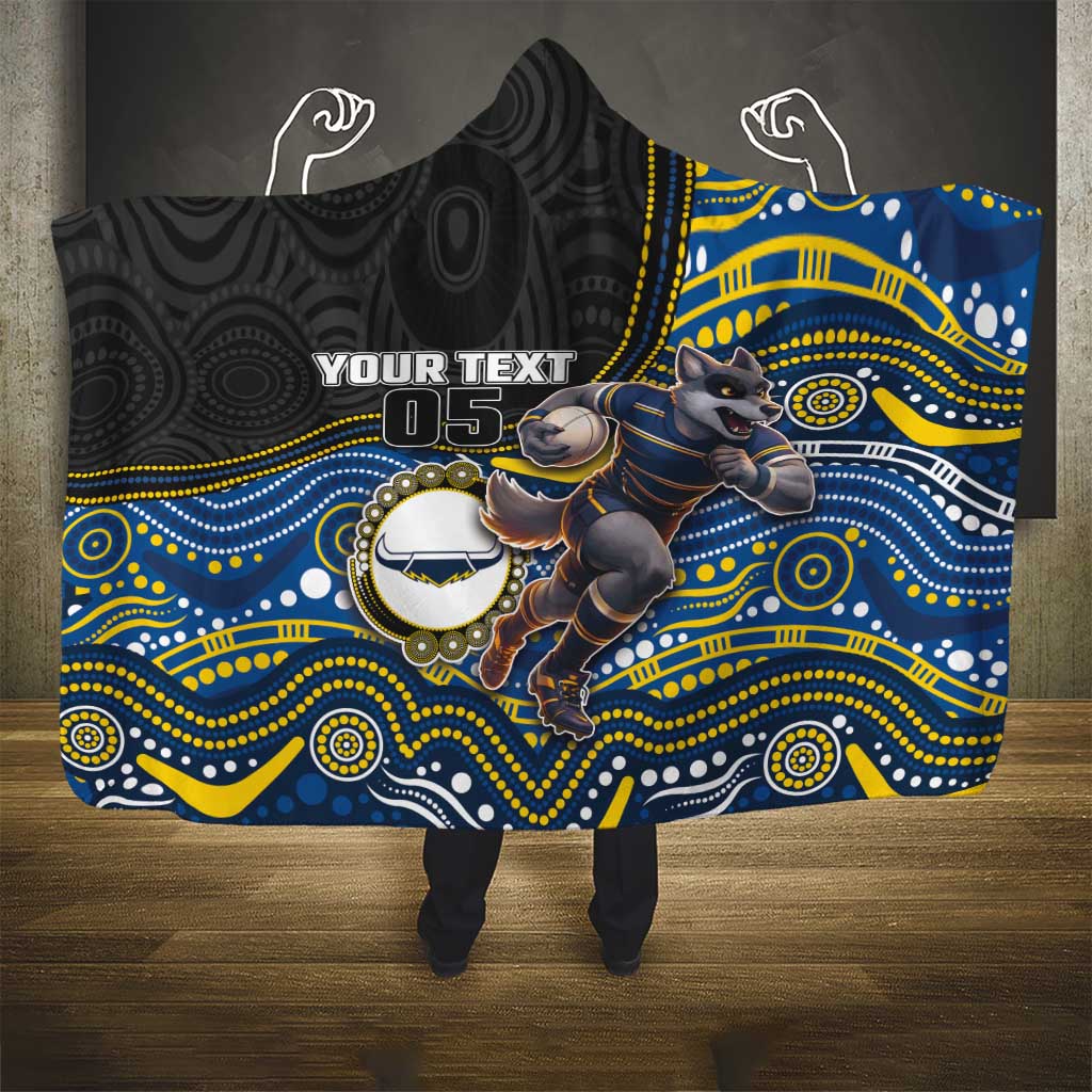 Custom Cowboys Hooded Blanket Cattle Dog Mascot With Aboriginal Indigenous