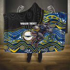 Custom Cowboys Hooded Blanket Cattle Dog Mascot With Aboriginal Indigenous