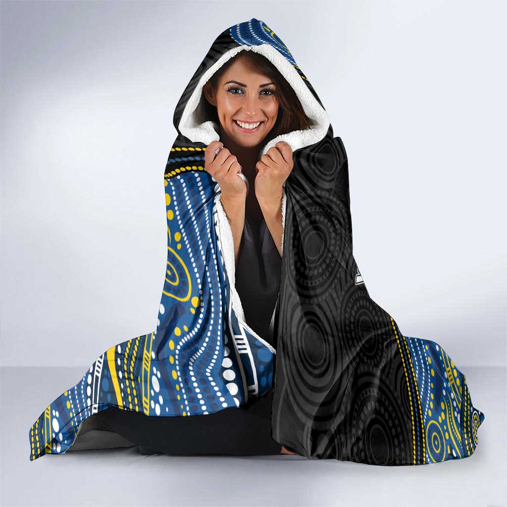 Custom Cowboys Hooded Blanket Cattle Dog Mascot With Aboriginal Indigenous