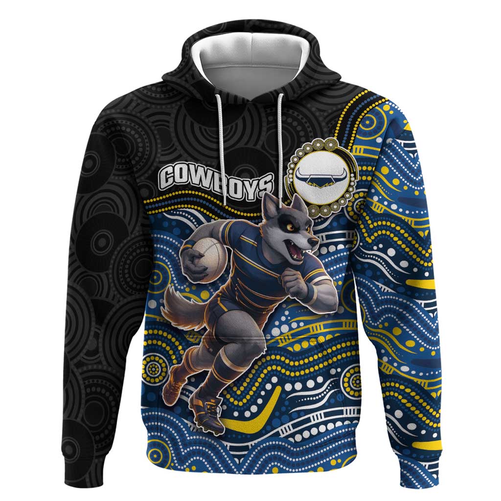 Custom Cowboys Hoodie Cattle Dog Mascot With Aboriginal Indigenous