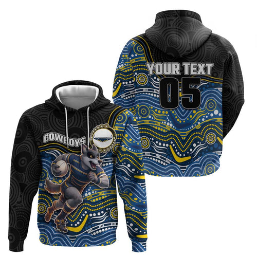 Custom Cowboys Hoodie Cattle Dog Mascot With Aboriginal Indigenous