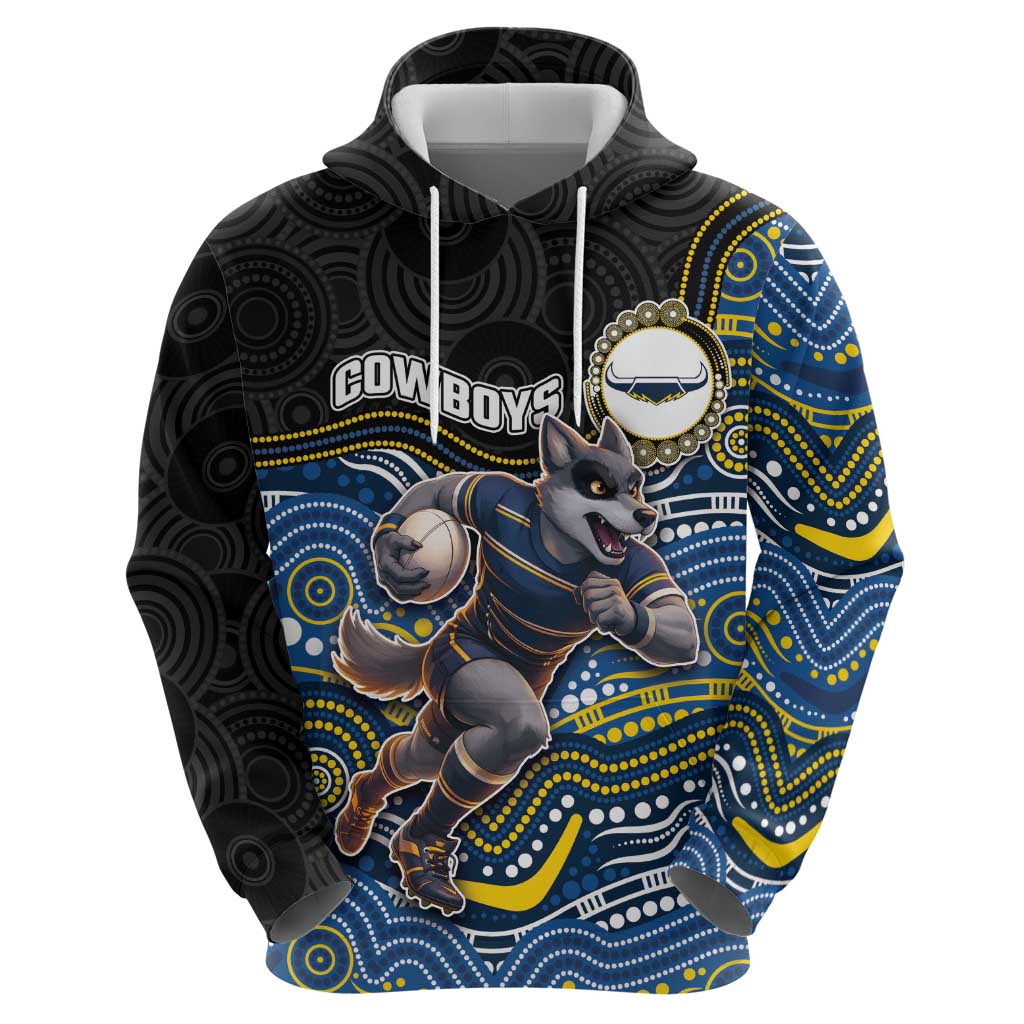 Custom Cowboys Hoodie Cattle Dog Mascot With Aboriginal Indigenous