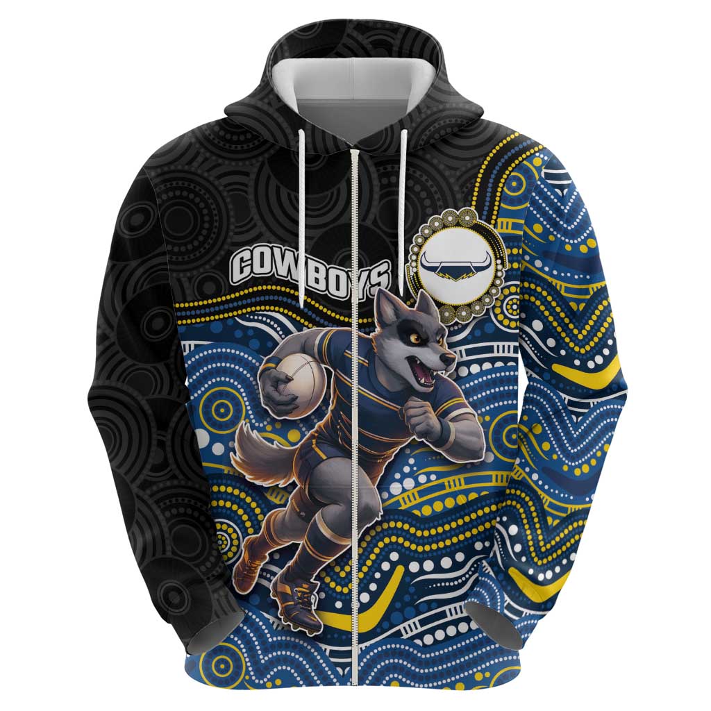 Custom Cowboys Hoodie Cattle Dog Mascot With Aboriginal Indigenous