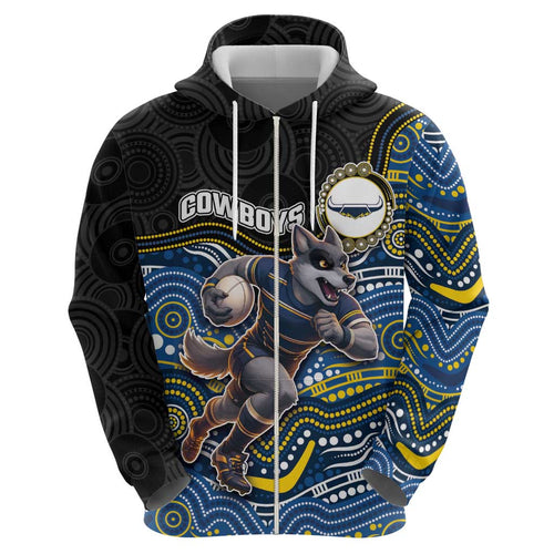 Custom Cowboys Hoodie Cattle Dog Mascot With Aboriginal Indigenous