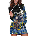 Custom Cowboys Hoodie Dress Cattle Dog Mascot With Aboriginal Indigenous