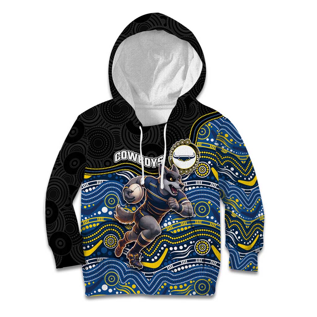 Custom Cowboys Kid Hoodie Cattle Dog Mascot With Aboriginal Indigenous