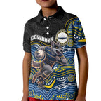 Custom Cowboys Kid Polo Shirt Cattle Dog Mascot With Aboriginal Indigenous