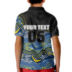 Custom Cowboys Kid Polo Shirt Cattle Dog Mascot With Aboriginal Indigenous