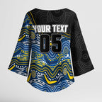 Custom Cowboys Kimono Sleeve Blouse Cattle Dog Mascot With Aboriginal Indigenous