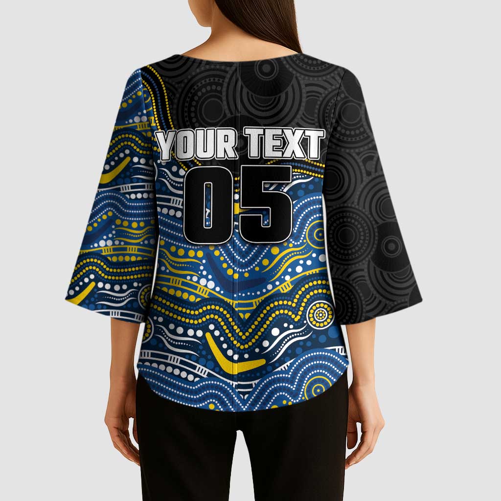 Custom Cowboys Kimono Sleeve Blouse Cattle Dog Mascot With Aboriginal Indigenous