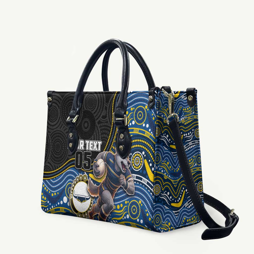 Custom Cowboys Leather Bag Cattle Dog Mascot With Aboriginal Indigenous