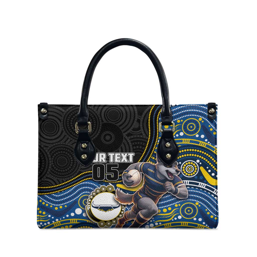 Custom Cowboys Leather Bag Cattle Dog Mascot With Aboriginal Indigenous