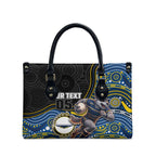 Custom Cowboys Leather Bag Cattle Dog Mascot With Aboriginal Indigenous
