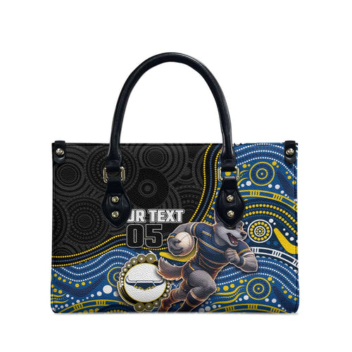 Custom Cowboys Leather Bag Cattle Dog Mascot With Aboriginal Indigenous