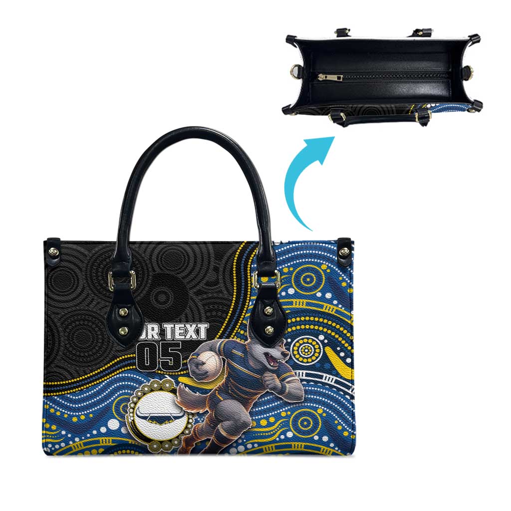 Custom Cowboys Leather Bag Cattle Dog Mascot With Aboriginal Indigenous