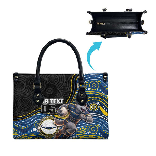 Custom Cowboys Leather Bag Cattle Dog Mascot With Aboriginal Indigenous