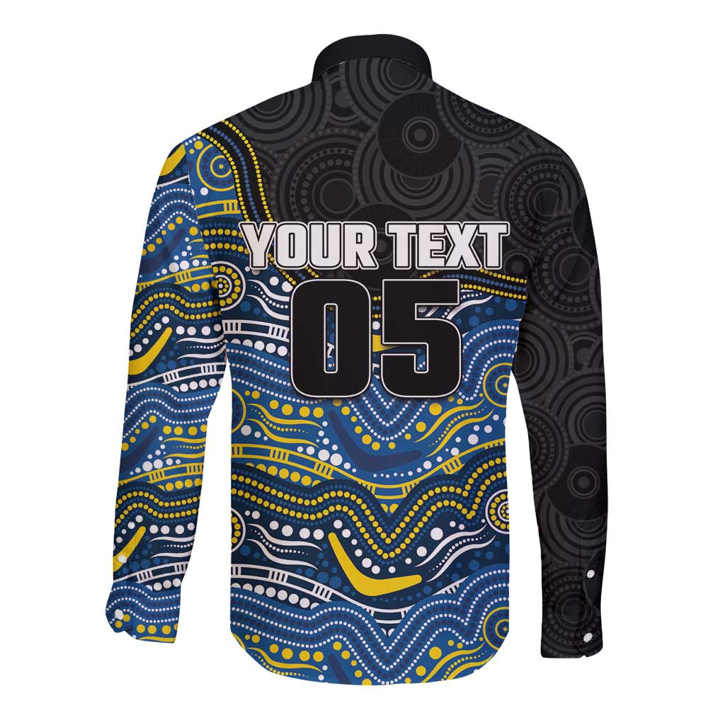 Custom Cowboys Long Sleeve Button Shirt Cattle Dog Mascot With Aboriginal Indigenous