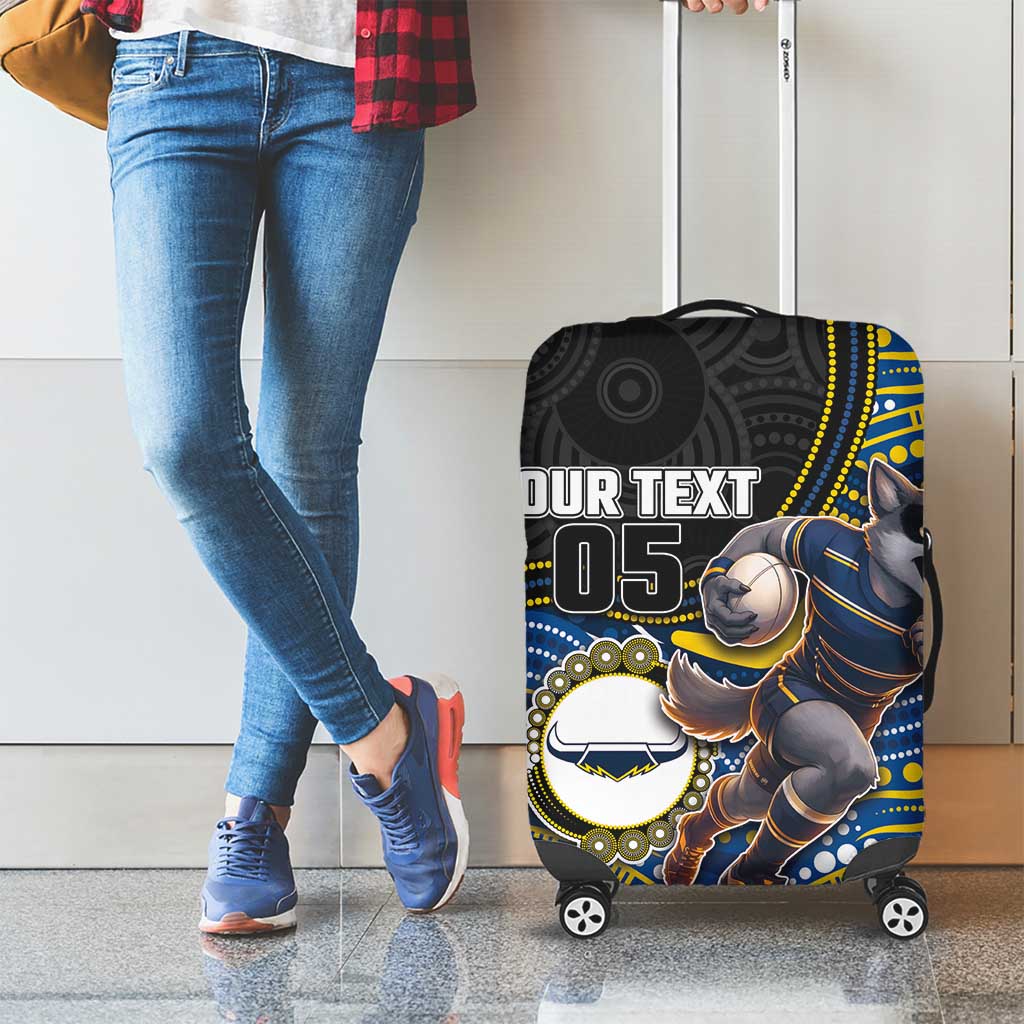 Custom Cowboys Luggage Cover Cattle Dog Mascot With Aboriginal Indigenous