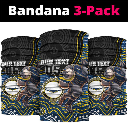 Custom Cowboys Neck Gaiter Cattle Dog Mascot With Aboriginal Indigenous
