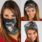Custom Cowboys Neck Gaiter Cattle Dog Mascot With Aboriginal Indigenous