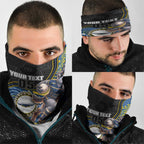 Custom Cowboys Neck Gaiter Cattle Dog Mascot With Aboriginal Indigenous