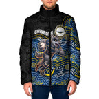 Custom Cowboys Padded Jacket Cattle Dog Mascot With Aboriginal Indigenous