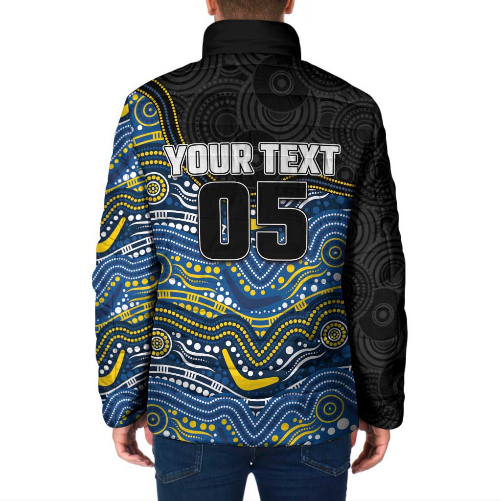 Custom Cowboys Padded Jacket Cattle Dog Mascot With Aboriginal Indigenous