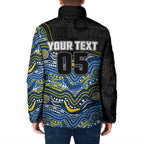 Custom Cowboys Padded Jacket Cattle Dog Mascot With Aboriginal Indigenous
