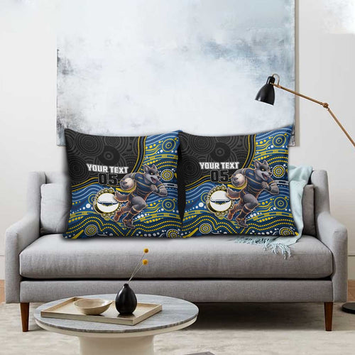 Custom Cowboys Pillow Cover Cattle Dog Mascot With Aboriginal Indigenous