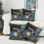 Custom Cowboys Pillow Cover Cattle Dog Mascot With Aboriginal Indigenous