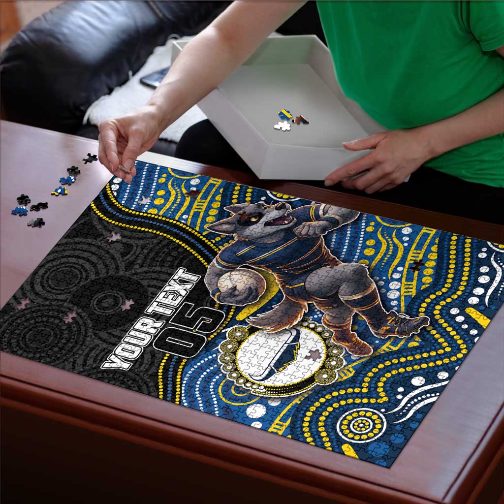 Custom Cowboys Puzzle Cattle Dog Mascot With Aboriginal Indigenous