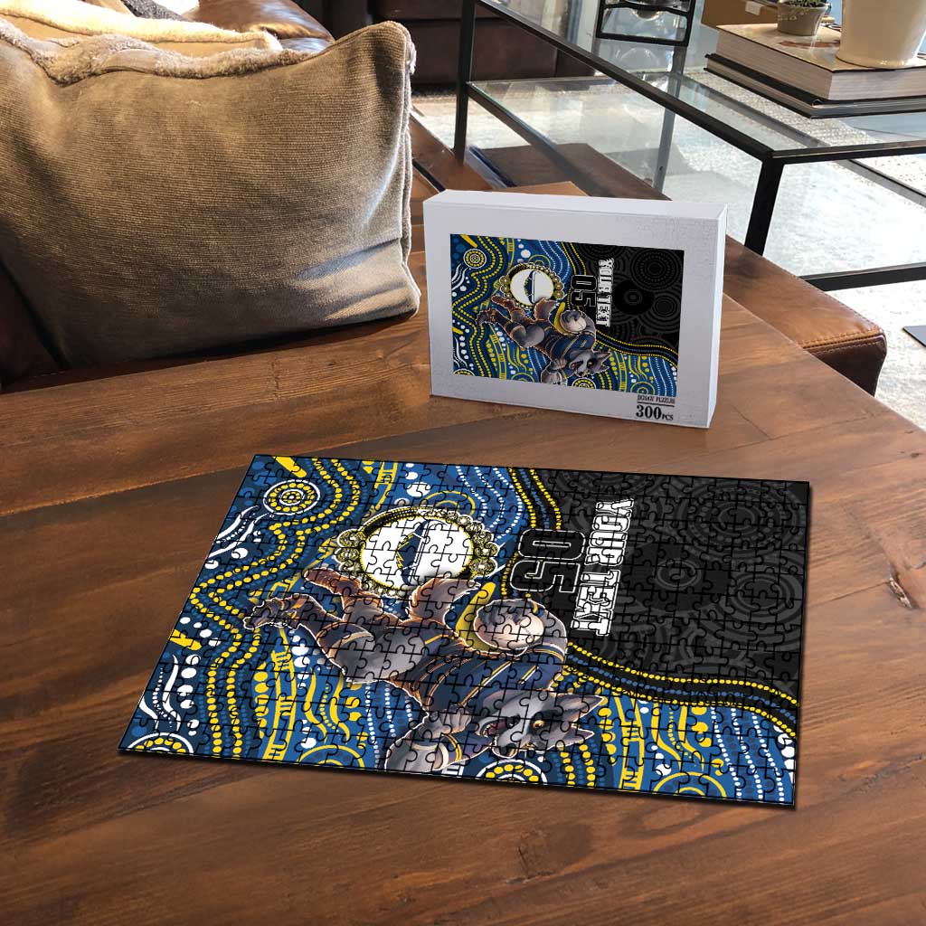 Custom Cowboys Puzzle Cattle Dog Mascot With Aboriginal Indigenous
