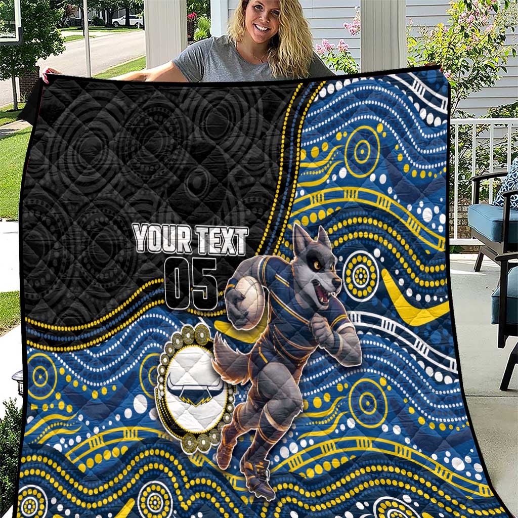 Custom Cowboys Quilt Cattle Dog Mascot With Aboriginal Indigenous