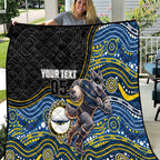 Custom Cowboys Quilt Cattle Dog Mascot With Aboriginal Indigenous