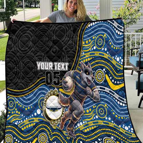 Custom Cowboys Quilt Cattle Dog Mascot With Aboriginal Indigenous