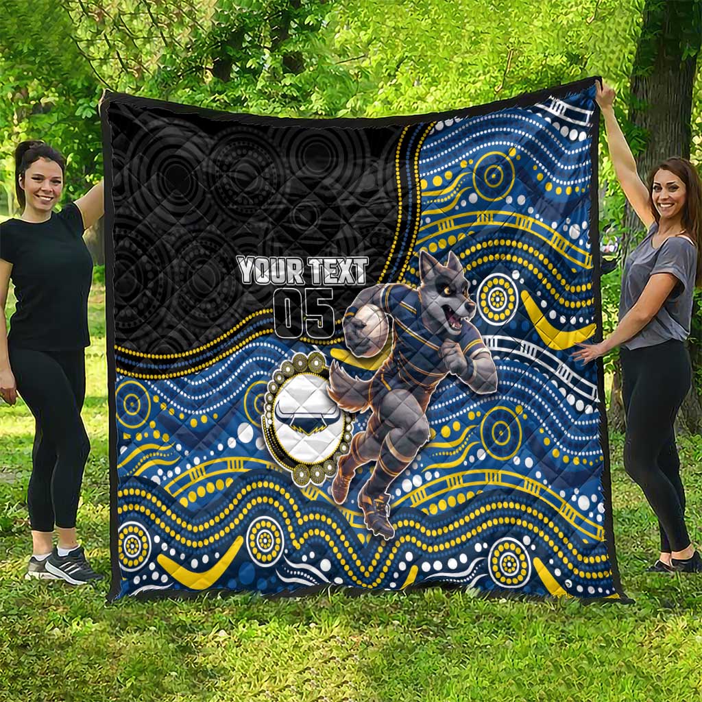 Custom Cowboys Quilt Cattle Dog Mascot With Aboriginal Indigenous