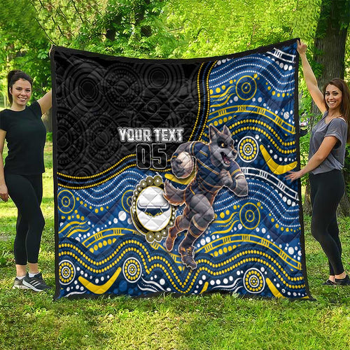 Custom Cowboys Quilt Cattle Dog Mascot With Aboriginal Indigenous