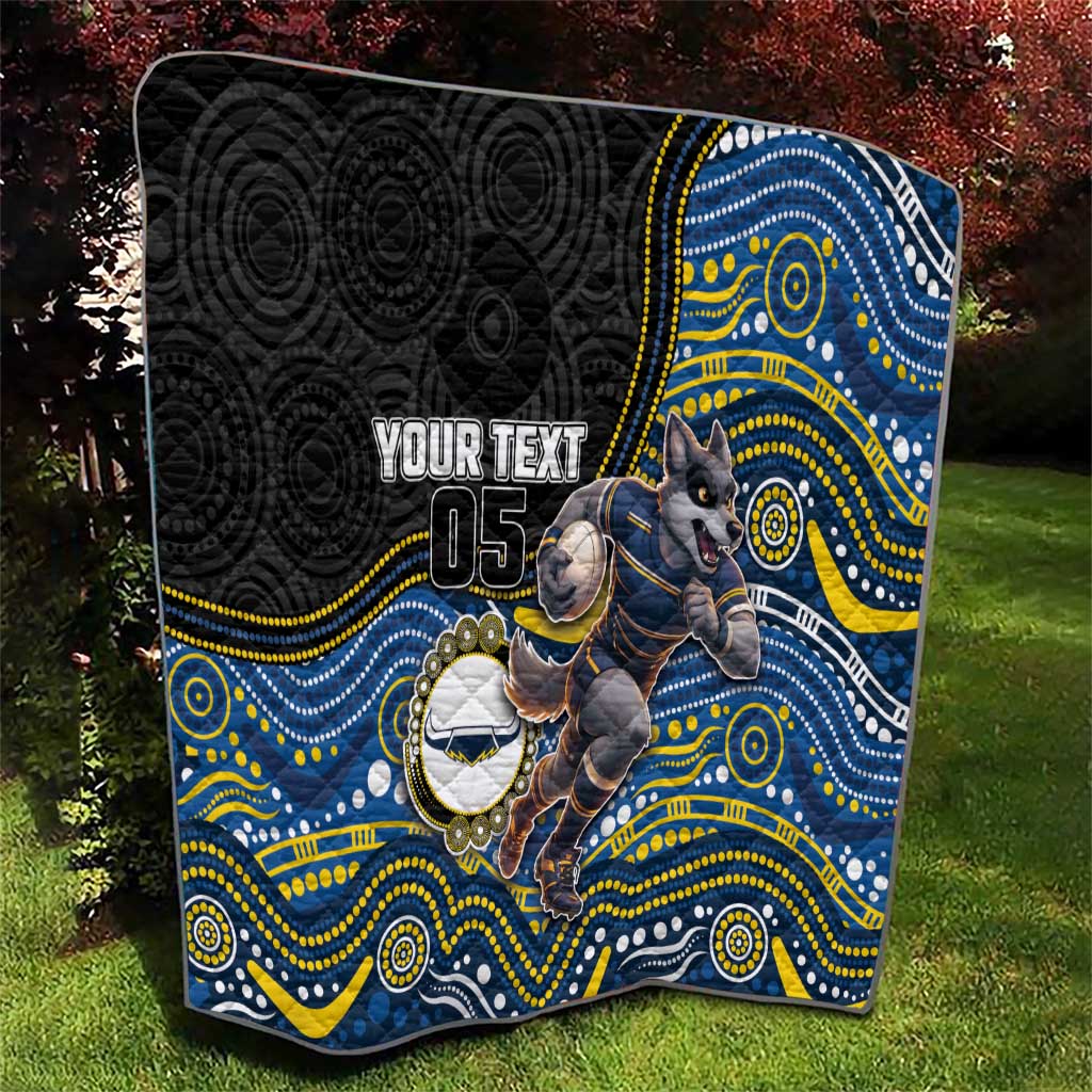 Custom Cowboys Quilt Cattle Dog Mascot With Aboriginal Indigenous