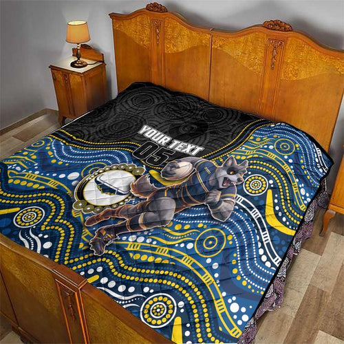 Custom Cowboys Quilt Cattle Dog Mascot With Aboriginal Indigenous