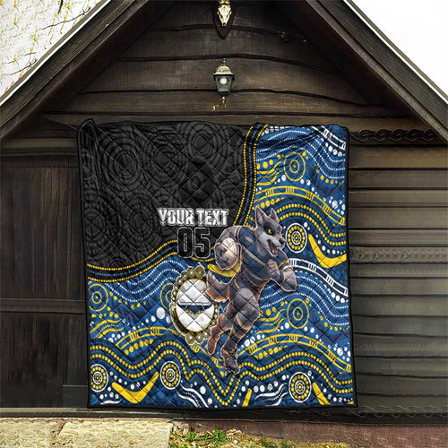 Custom Cowboys Quilt Cattle Dog Mascot With Aboriginal Indigenous