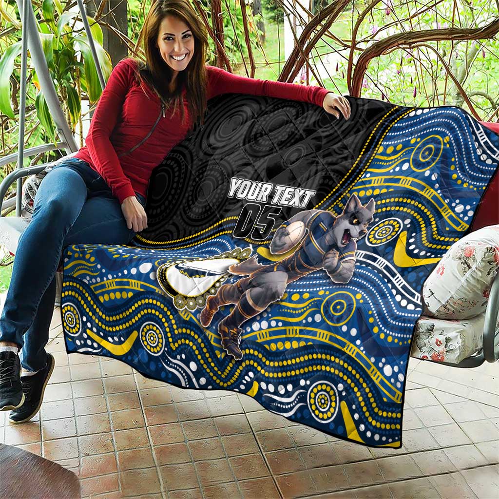 Custom Cowboys Quilt Cattle Dog Mascot With Aboriginal Indigenous