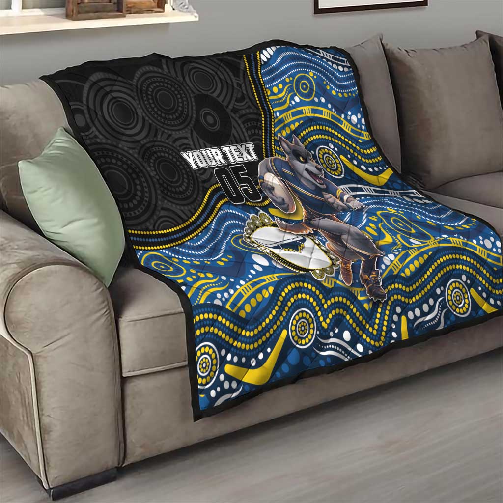 Custom Cowboys Quilt Cattle Dog Mascot With Aboriginal Indigenous