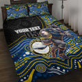 Custom Cowboys Quilt Bed Set Cattle Dog Mascot With Aboriginal Indigenous