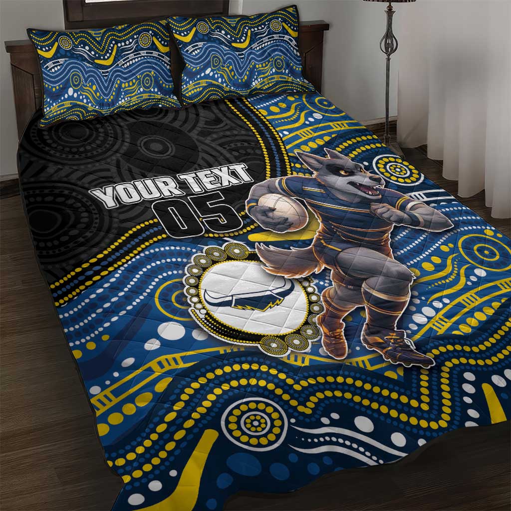Custom Cowboys Quilt Bed Set Cattle Dog Mascot With Aboriginal Indigenous