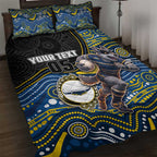 Custom Cowboys Quilt Bed Set Cattle Dog Mascot With Aboriginal Indigenous