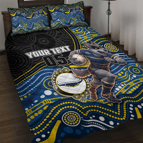 Custom Cowboys Quilt Bed Set Cattle Dog Mascot With Aboriginal Indigenous