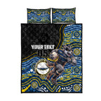 Custom Cowboys Quilt Bed Set Cattle Dog Mascot With Aboriginal Indigenous