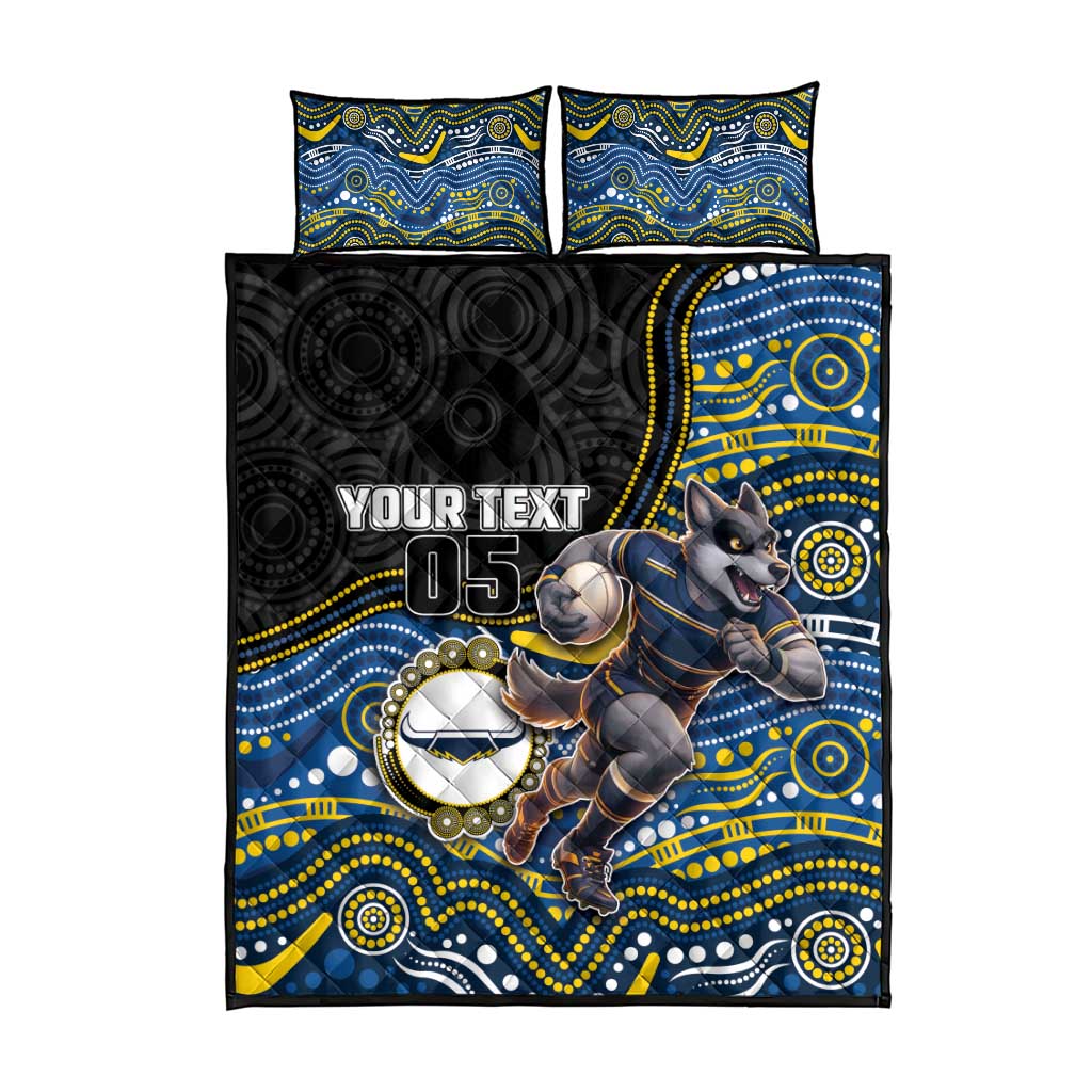 Custom Cowboys Quilt Bed Set Cattle Dog Mascot With Aboriginal Indigenous