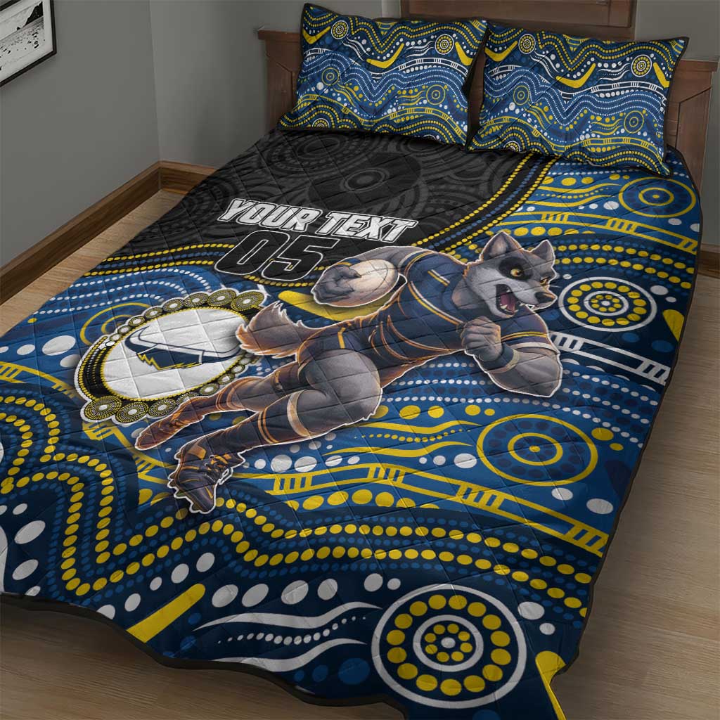 Custom Cowboys Quilt Bed Set Cattle Dog Mascot With Aboriginal Indigenous