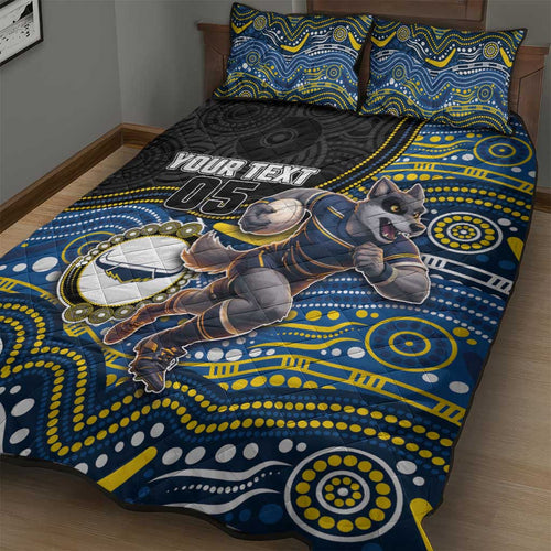 Custom Cowboys Quilt Bed Set Cattle Dog Mascot With Aboriginal Indigenous